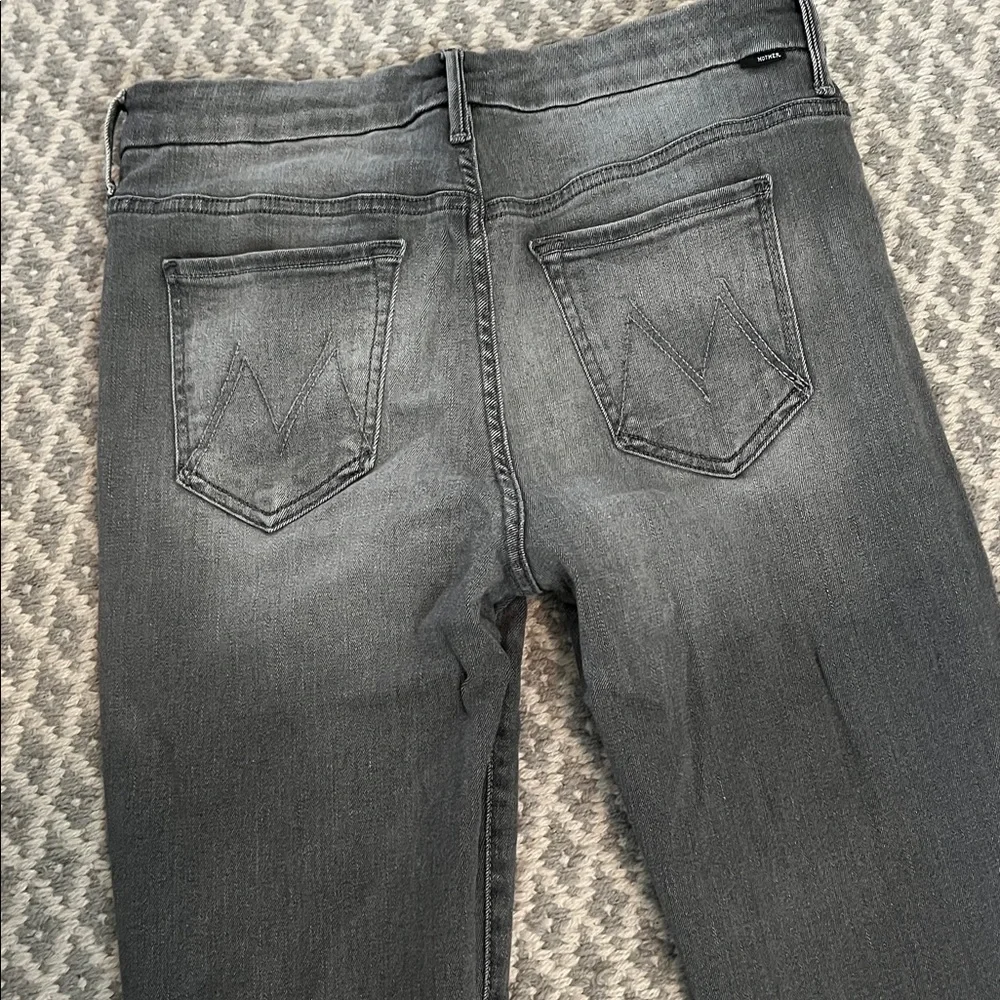 MOTHER High Waisted Looker Jeans Supermoon Grey Gray
